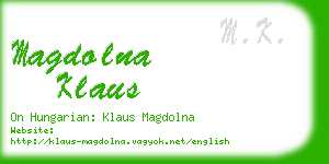 magdolna klaus business card